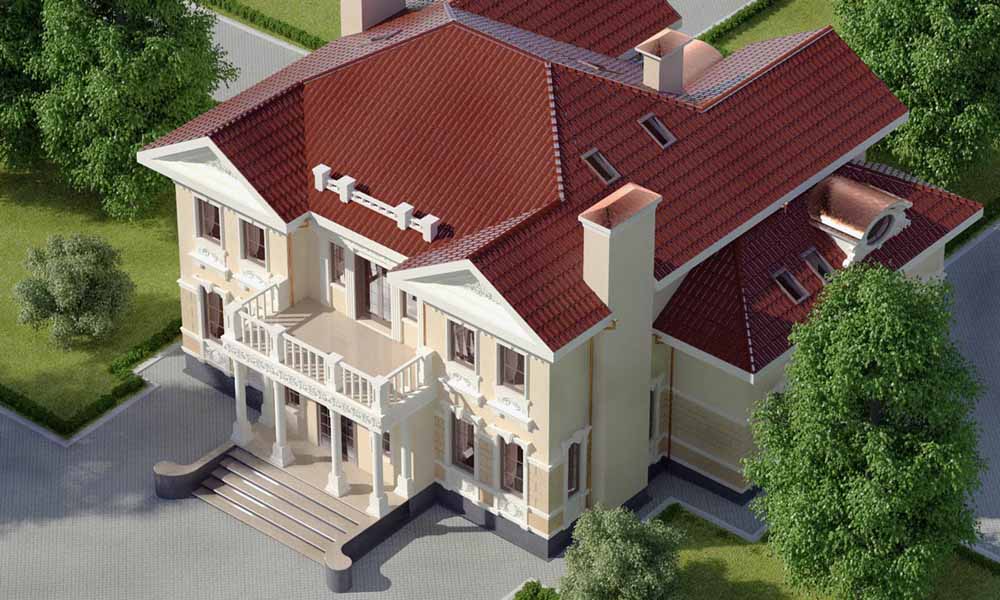 Визуализация экстерьера вид сверху