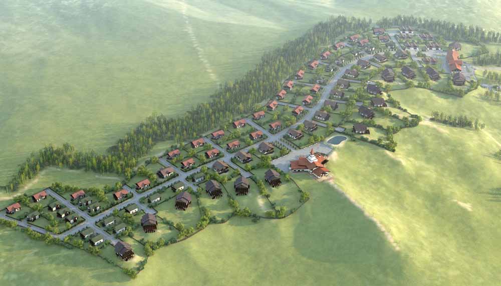 Визуализация поселка в Красноярске с собственной горнолыжной трассой