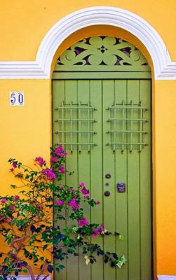Пример облицовки фасада с красивой дверью