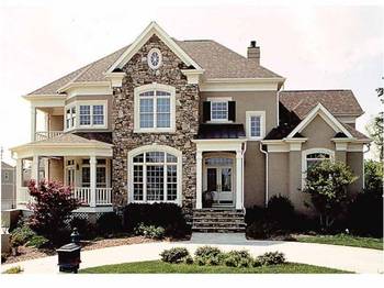 Дизайн фасада дома в тюдора стиле с фронтоном