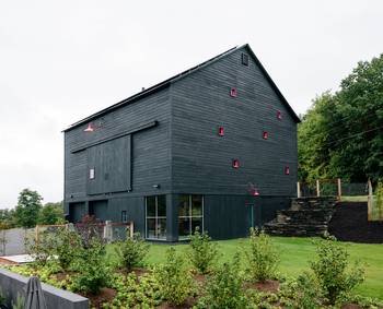 Индивидуальный дизайн фасада черного цвета в авторского стиле