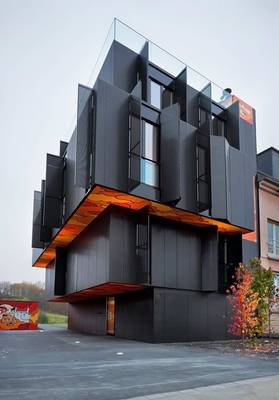 Фотография частного дома черного цвета в современном стиле