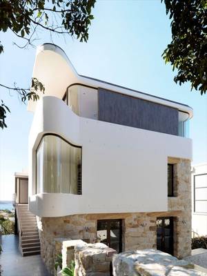 Дизайн фасада бежевого цвета в средиземноморском стиле