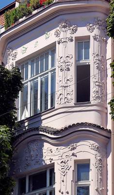 Украшение фасада в модерна стиле