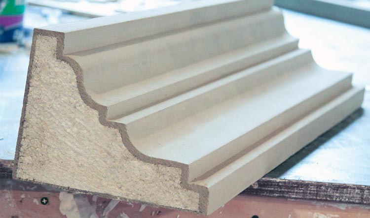 Цементно-полимерное покрытие декора из полистирола