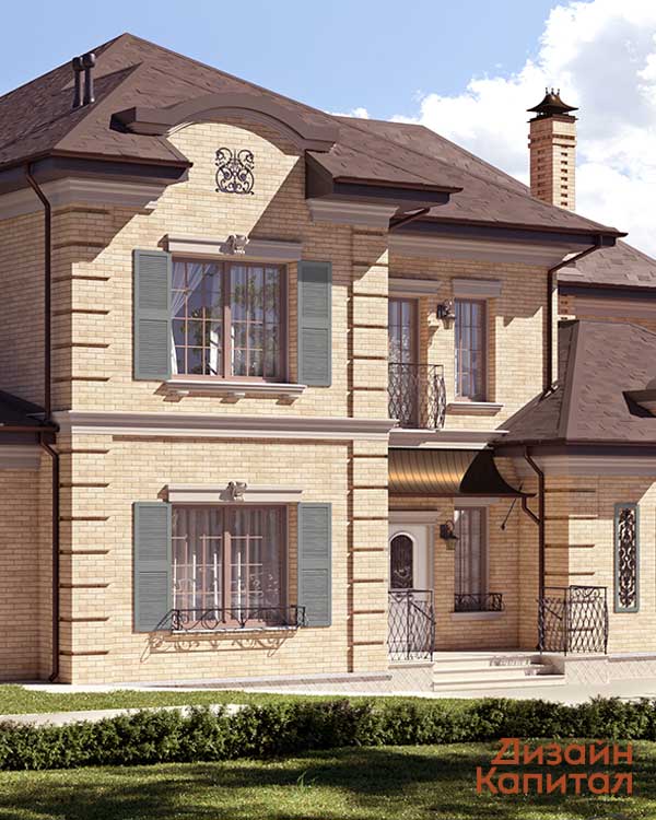 Дизайн фасада брусового дома