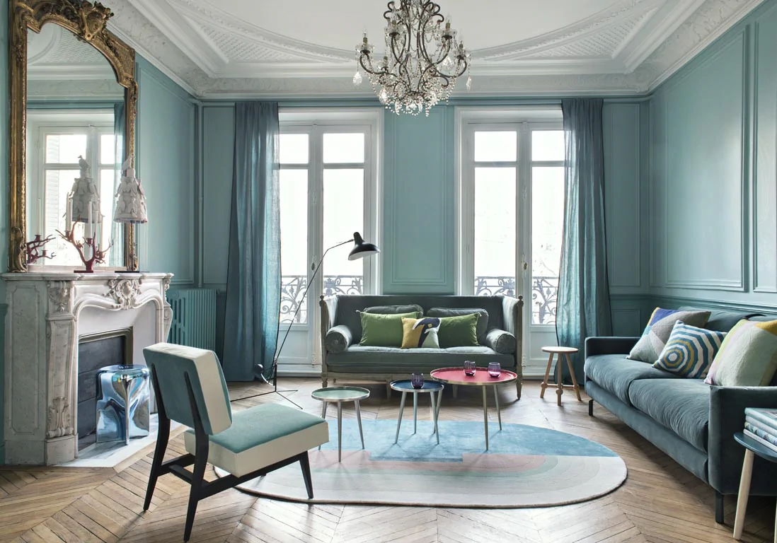 Неоклассический бирюзовый интерьер: гармония традиций и современности