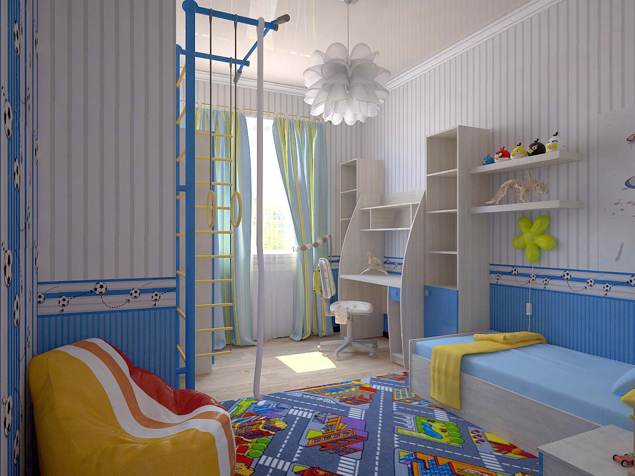 Детская комната для мальчика 4-7 лет
