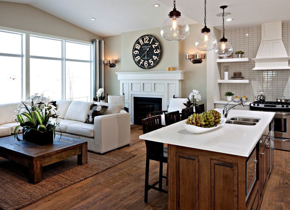 Дизайн столовой – кухни – гостиной в частном доме > фото идей – интерьер, декор, планировка