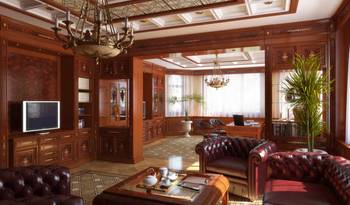 Дизайн интерьера кабинета в классическом стиле.