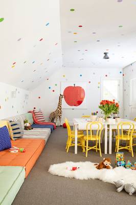 Детская комната в частном доме  в скандинавском стиле.