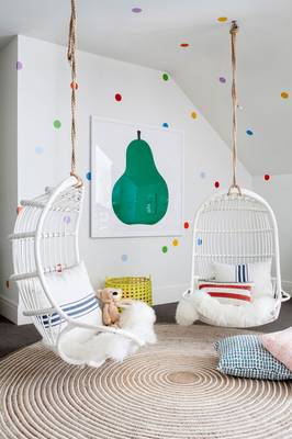 Детская комната в коттедже в скандинавском стиле.