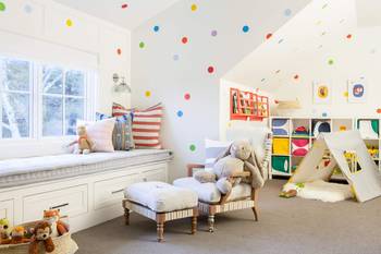 Фото детской комнаты частного дома  в скандинавском стиле.