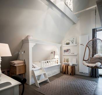 Дизайн детской комнаты частного дома  в скандинавском стиле.