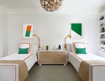 Дизайн интерьера спальни в стиле фьюжн.