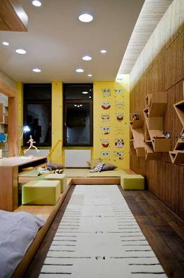 Фото детской комнаты в загородном доме  в современном стиле.