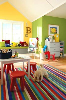 Детская комната в доме в скандинавском стиле.