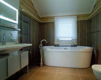 Дизайн ванной комнаты в восточном стиле.