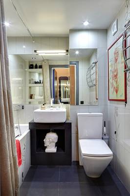 Фото ванной комнаты в коттедже в стиле фьюжн.