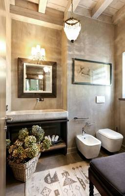 Дизайн ванной комнаты частного дома  в скандинавском стиле.