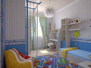 Дизайн интерьера детской комнаты частного дома  в авторском стиле.